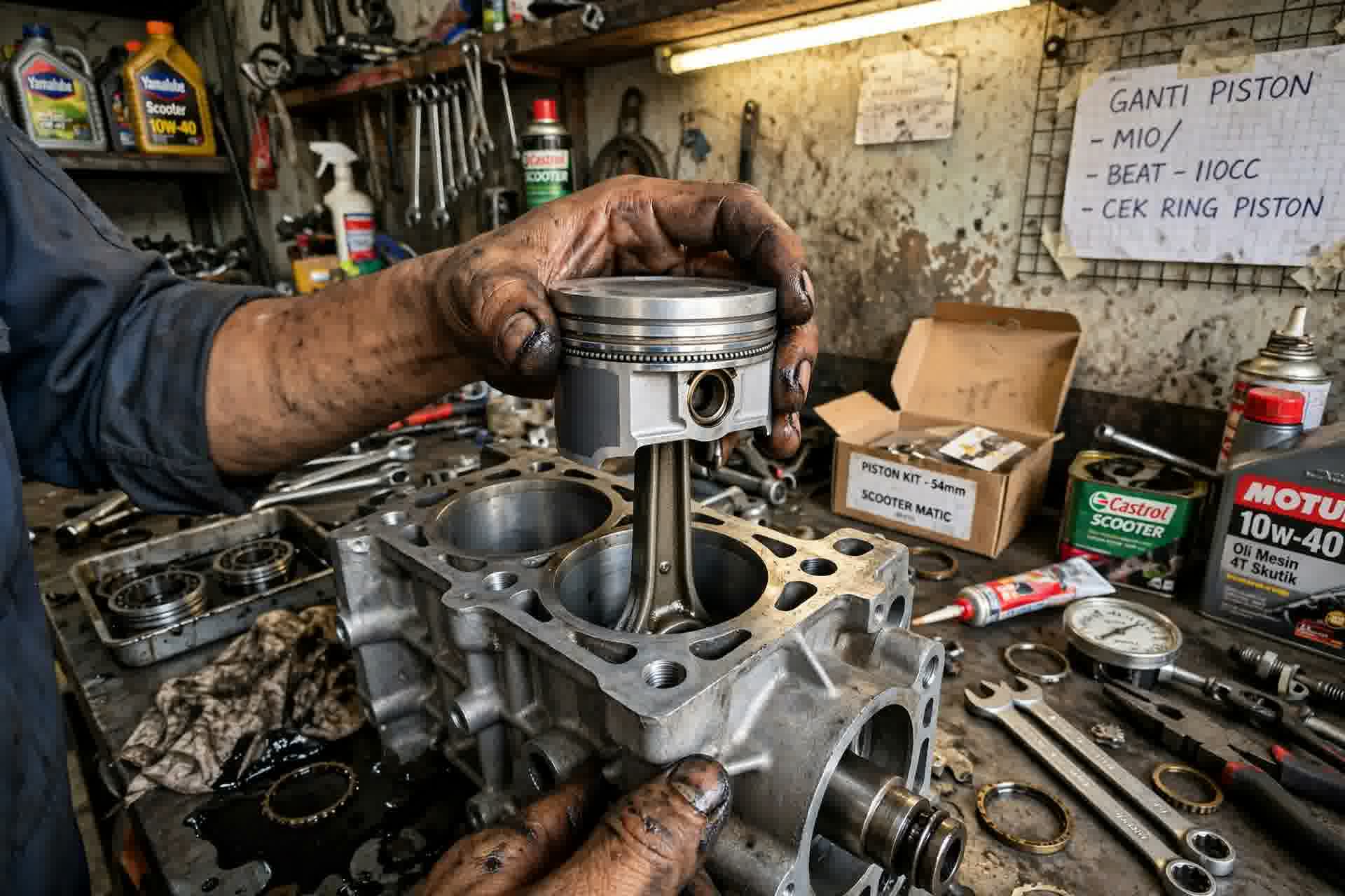 Ganti piston motor